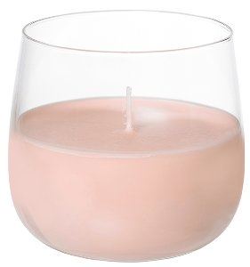 Ellie kaars in glas roze -68x75 mm
