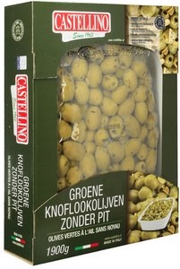 Olives vertes à l'ail dénoyautées